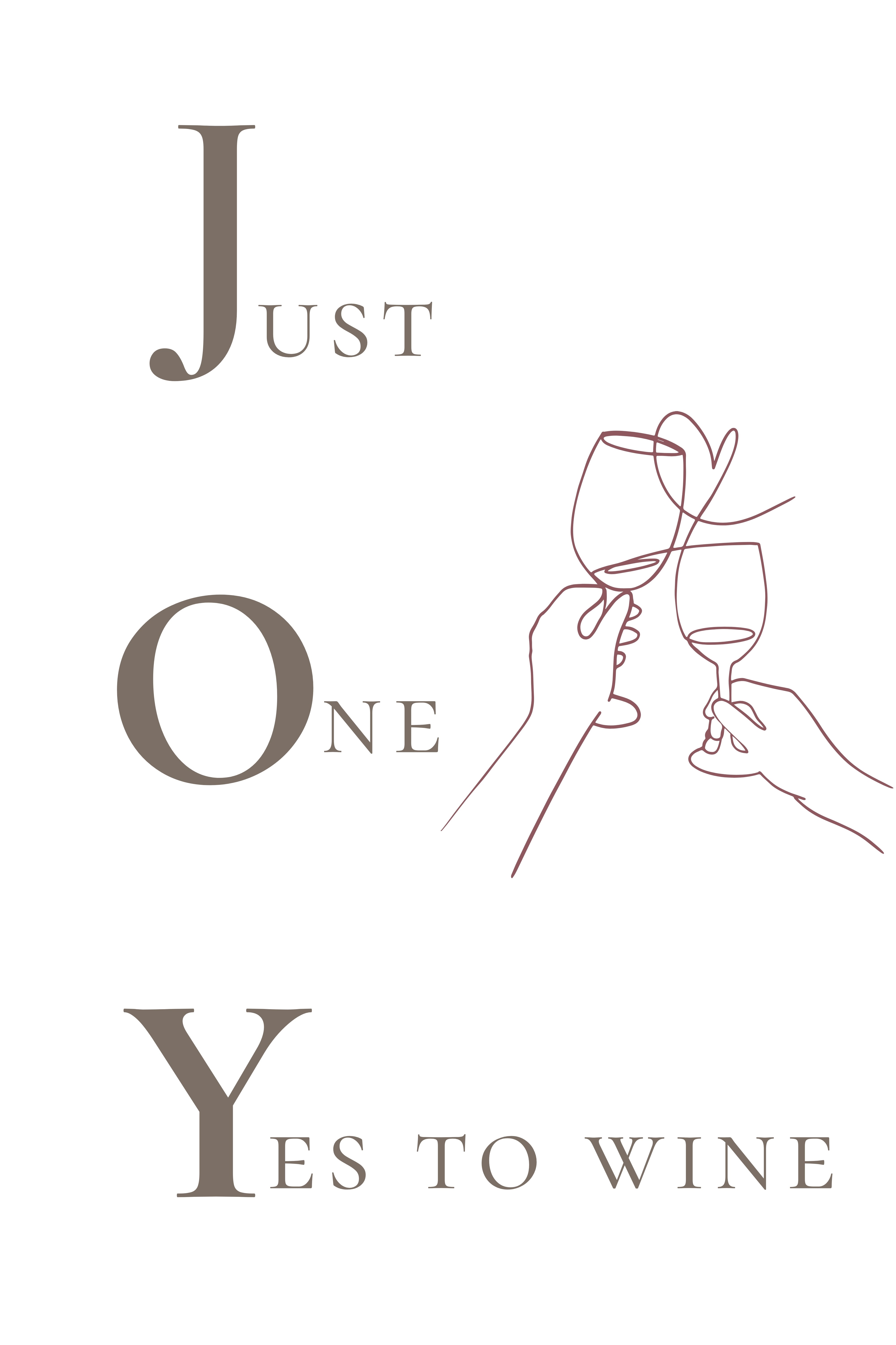 JOY - Just One Yes to wine| Printable Wall Art (4 Color Options)